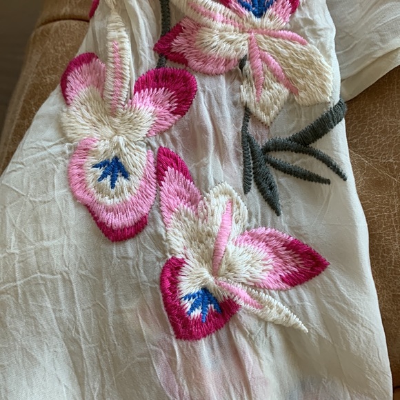 Johnny Was Tropical Garden Pintuck Floral Tunic Size M - Picture 6 of 11